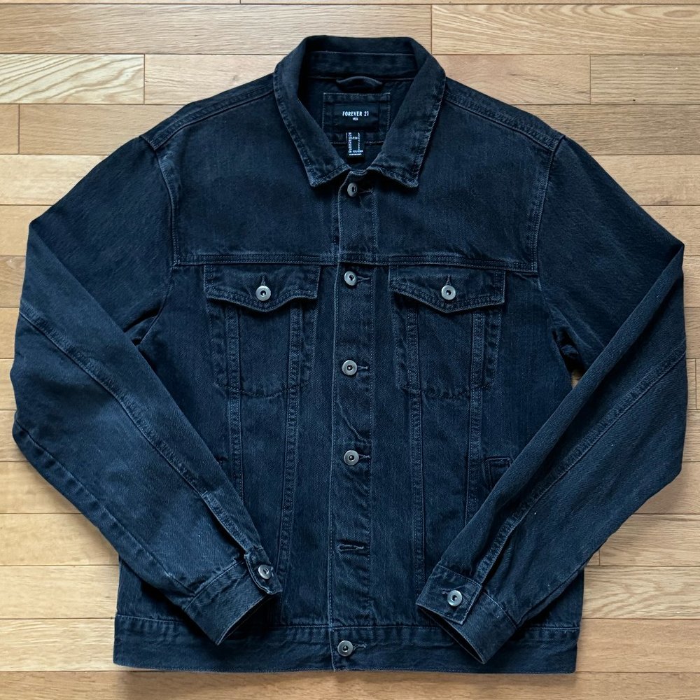 Forever 21 Black Denim Jacket - Size L